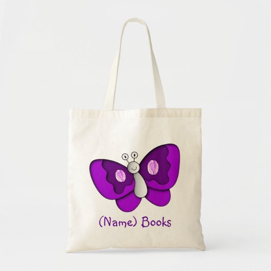Kinderen met de naam id butterfly book canvas tas (Voorkant)