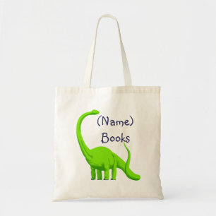 Kinderen met de naam id green dinosaur book canvas tote bag