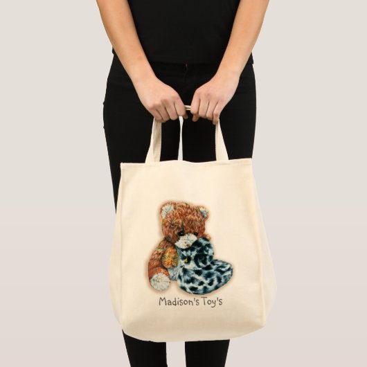 Kinderen met de naam id speelgoed of library canva tote bag (Voorkant (product))