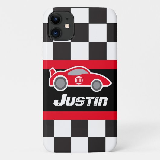 Kinderen met de naam rode sportwagen autosport hoe Case-Mate iPhone case (Achterkant)
