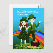 Kinderen met een groen Sint Patrick's Day-kleding Briefkaart (Voorkant / Achterkant)