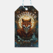 Kinderen met een Keltisch geïnspireerd AI Fox Cadeaulabel (Voorkant)