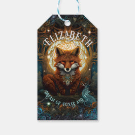 Kinderen met een Keltisch geïnspireerd AI Fox Cadeaulabel