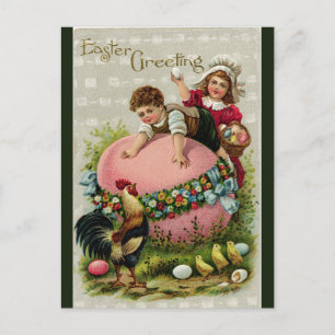  kinderen met een reuzenrooster briefkaart