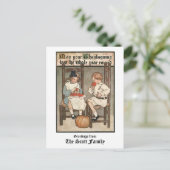  kinderen met een Thanksgiving begroeting Feestdagenkaart (Staand voorkant)