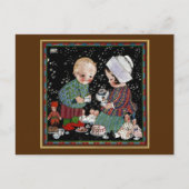  kinderen met een tijdelijke Tea Party Briefkaart (Voorkant)