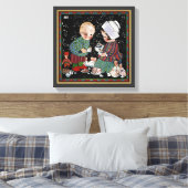 kinderen met een tijdelijke Tea Party Canvas Afdruk (Insitu (Slaapkamer))