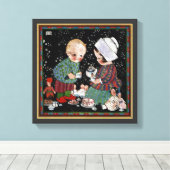 kinderen met een tijdelijke Tea Party Canvas Afdruk (Insitu (Houten vloer))