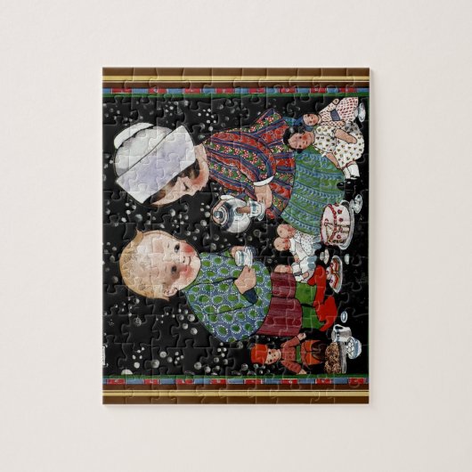  kinderen met een tijdelijke Tea Party Legpuzzel (Verticaal)