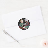  kinderen met een tijdelijke Tea Party Ronde Sticker (Envelop)