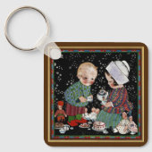  kinderen met een tijdelijke Tea Party Sleutelhanger (Voorkant)