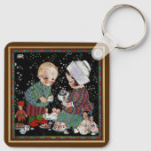  kinderen met een tijdelijke Tea Party Sleutelhanger (Achterkant)
