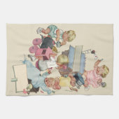  kinderen met flauwvallen met Speelgoed Theedoek (Horizontaal)