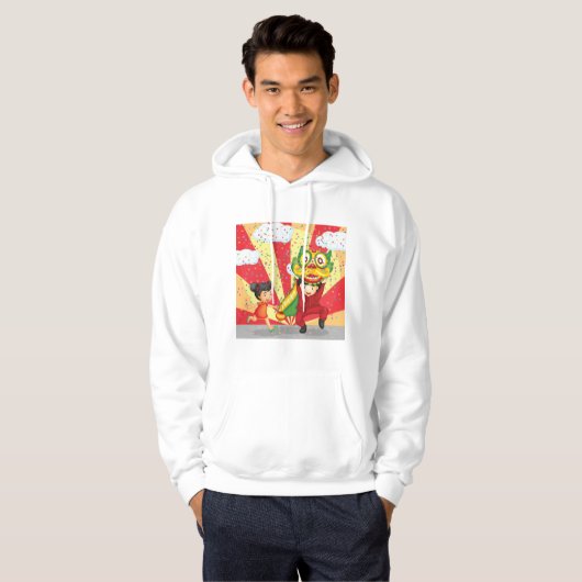 Kinderen met Fun Mannen Hoodie (Voorkant volledig)