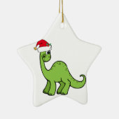 Kinderen met groene kerst Dinosaur Santa Keramisch Ornament (Rechts)