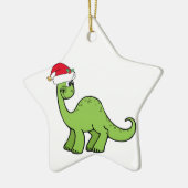 Kinderen met groene kerst Dinosaur Santa Keramisch Ornament (Links)
