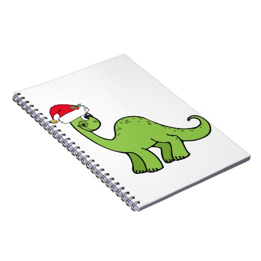 Kinderen met groene kerst Dinosaur Santa Notitieboek (Rechterzijde)
