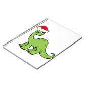 Kinderen met groene kerst Dinosaur Santa Notitieboek (Linkerzijde)