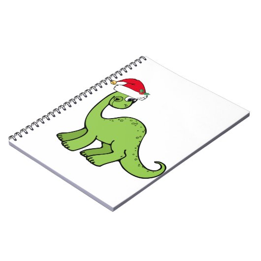 Kinderen met groene kerst Dinosaur Santa Notitieboek (Linkerzijde)