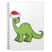 Kinderen met groene kerst Dinosaur Santa Notitieboek (Voorkant)