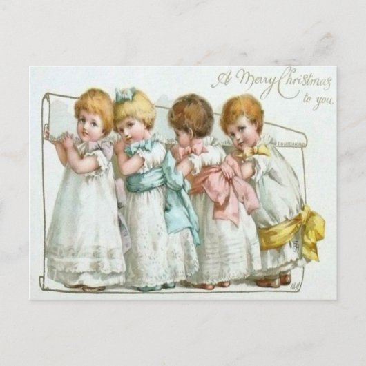 Kinderen met hun lijst briefkaart (Voorkant)
