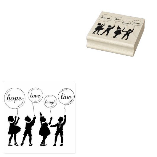 Kinderen met Inspirerend tekstballonnen Rubberstempel (Gestempeld)
