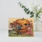 Kinderen met Jack O Lantern Pumpkin Briefkaart (Staand voorkant)