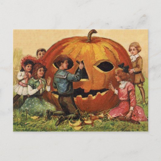Kinderen met Jack O Lantern Pumpkin Briefkaart (Voorkant)