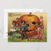 Kinderen met Jack O Lantern Pumpkin Briefkaart (Voorkant / Achterkant)