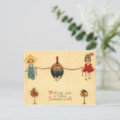 Kinderen Met Kalkoen Briefkaart (Staand voorkant)