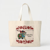 KINDEREN MET KERSTCADEAUS EN RODE BLOEMEN GROTE TOTE BAG (Voorkant)