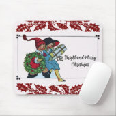 KINDEREN MET KERSTCADEAUS EN RODE BLOEMEN MUISMAT (Met muis)