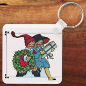 KINDEREN MET KERSTCADEAUS SLEUTELHANGER (Achterkant)