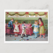 Kinderen met kerstfeest - Vintage Image Briefkaart (Voorkant)