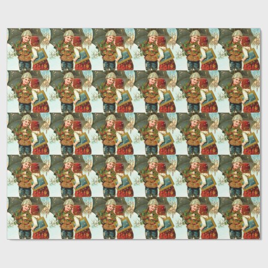 Kinderen met kerstmis cadeaupapier (Vlak)