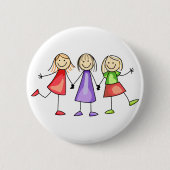 Kinderen met maatje ronde button 5,7 cm (Voorkant)
