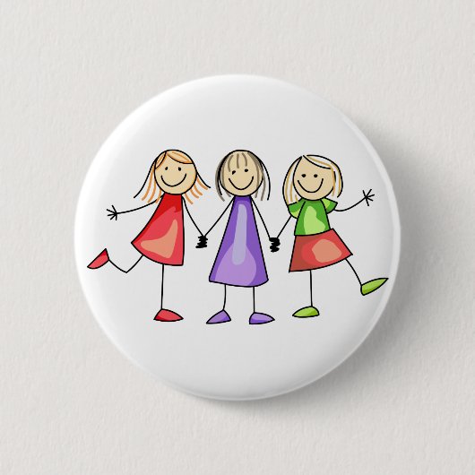 Kinderen met maatje ronde button 5,7 cm (Voorkant)