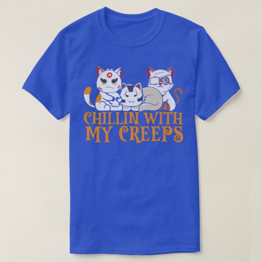 Kinderen met mijn crème met een eng halloween kat t-shirt (Design voorkant)