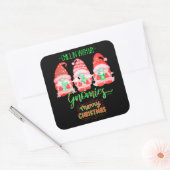 KINDEREN MET MIJN GNOMIES grappige kerst Vierkante Sticker (Envelop)