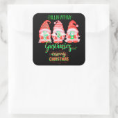 KINDEREN MET MIJN GNOMIES grappige kerst Vierkante Sticker (Tas)