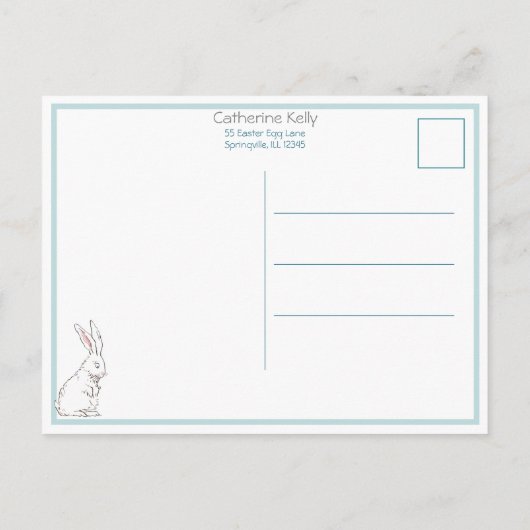  kinderen met paasBunnies en eieren Briefkaart (Achterkant)