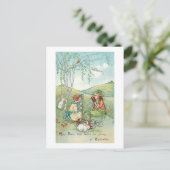  kinderen met paasBunnies en eieren Briefkaart (Staand voorkant)