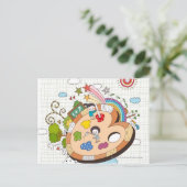 Kinderen met penselen briefkaart (Staand voorkant)