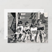 Kinderen met Puppies Briefkaart (Voorkant / Achterkant)