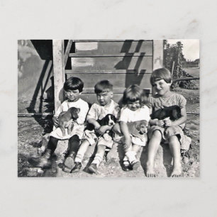 Kinderen met Puppies Briefkaart