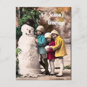 KINDEREN MET SNOWMAN BRIEFKAART