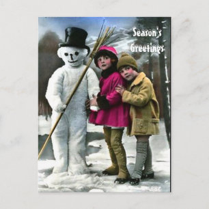 KINDEREN MET SNOWMAN BRIEFKAART