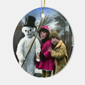 KINDEREN MET SNOWMAN KERAMISCH ORNAMENT (Links)
