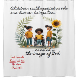 Kinderen met speciale behoeften douchegordijn prom