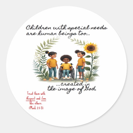 Kinderen met speciale behoeften Sticker (Voorkant)